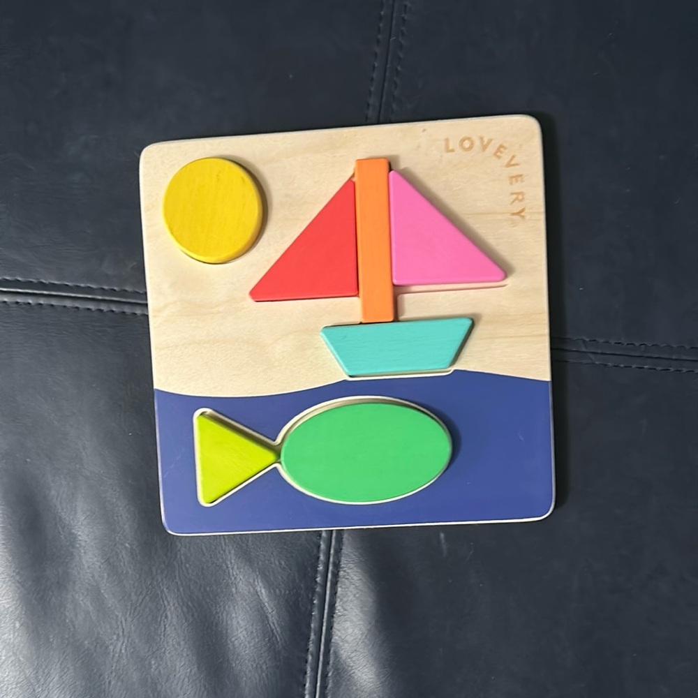 LOVEVERY Colorful Wooden Puzzle for Kids - two sides!
